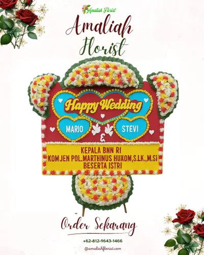 Karangan Papan Bunga Pernikahan di Sarireja